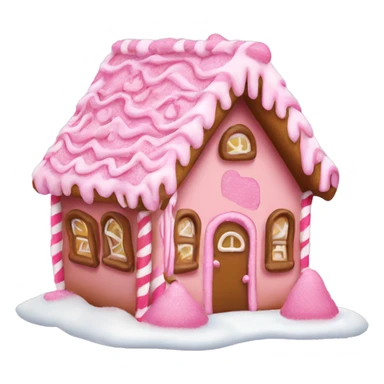 Pink gingerbread house with pink snow sticker