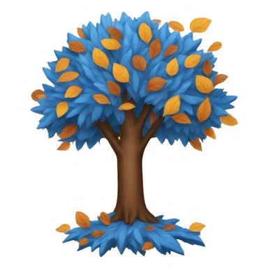 Autumn tree with blue leaves sticker