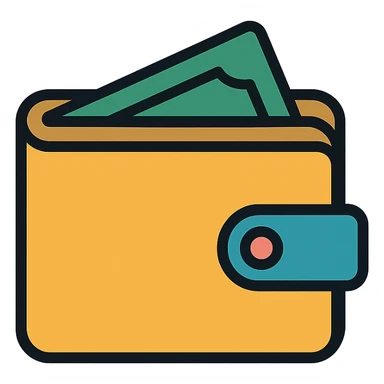 colored wallet icon sticker
