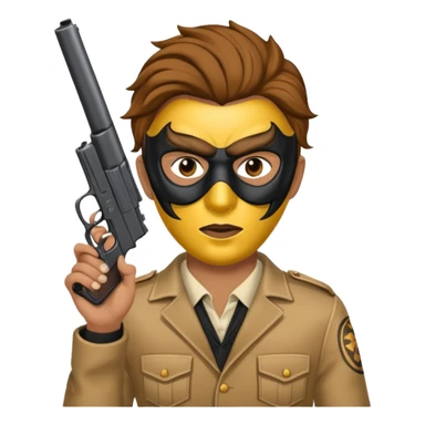 a person in a shiesty mask, holding a pistol sticker