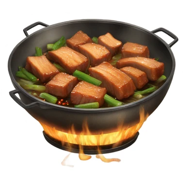 Sticky Chinese Pork Belly in wok sticker
