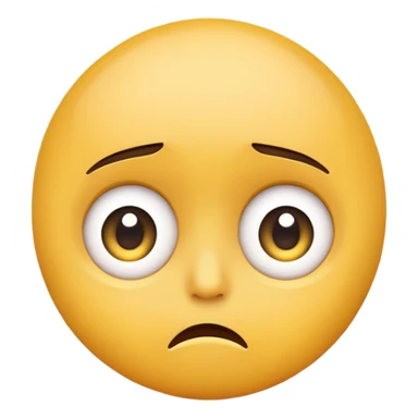 Simple Round Yellow Worried Concerned Scared Emoji Expression  sticker