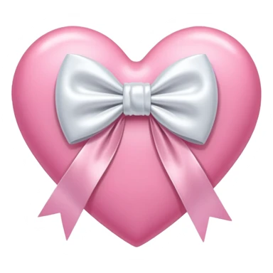 Pink heart with white bow  sticker