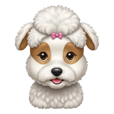 Perro caniche con un maites sticker