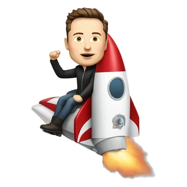 Elon Musk riding on rocket  sticker