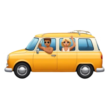 Two people man and woman on a road trip  sticker