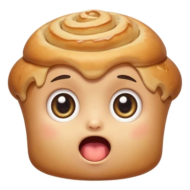 Funny cartoon mini pastry, slightly messy and squished, big round eyes, wide open mouth, playful surprised expression, text above: "ПАСТИЧКА", chibi style, Twitch emoji style, transparent background, colorful

 sticker