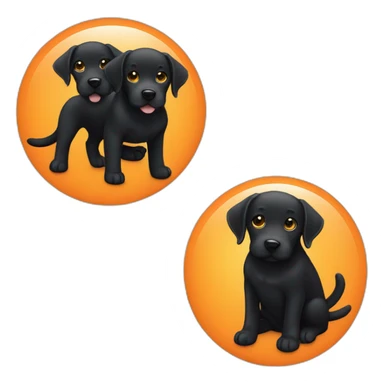 black labrador dog and orange cat sticker