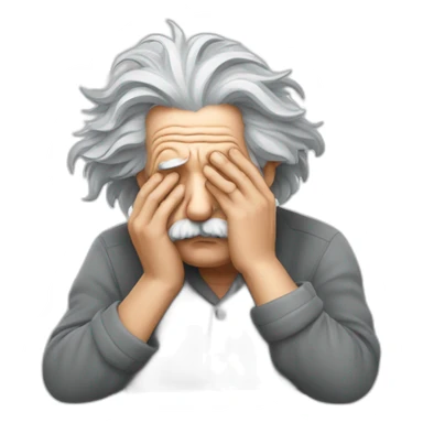 GRAY Albert Einstein facepalm sticker