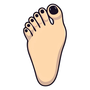 cute cartoon foot with five toes sticker