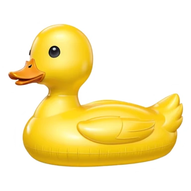 duck-shaped inflatable pool float floating on water, bright yellow rubber duck design, glossy plastic texture, gentle water ripples, summer pool vibe, 3D cartoon style, mobile game icon style, clean composition, no people, no text, no watermark

 sticker