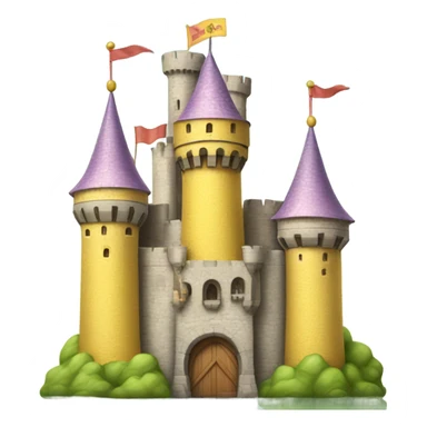 Yellow castle pastel sticker