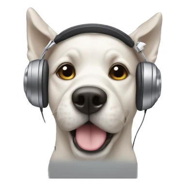 Dog wearing headphones sticker