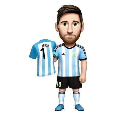 Messi vestido con la camiseta de argentina, levantando la copa del mundo sticker