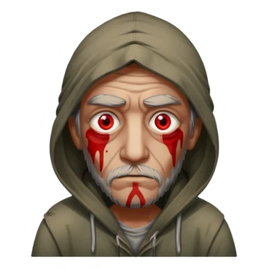 homeless man with red eyes sticker