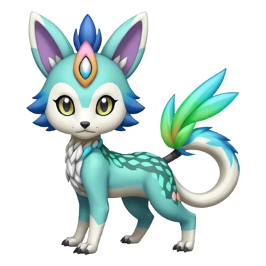 Colorful Exotic Randomly-colored Cartoon Anime Meloetta-WereGarurumon-Trico-Pokémon-Fakémon-fusion-hybrid-creature sticker