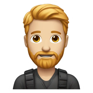 Male photographer with side parted strawberry blonde hair and a beard. sticker