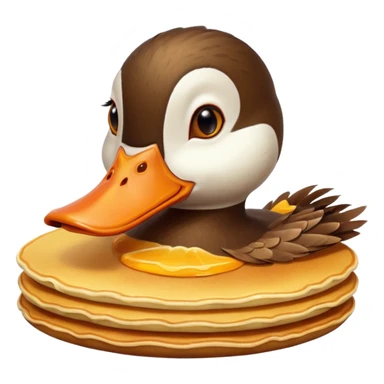 Duck flipping pancakes sticker