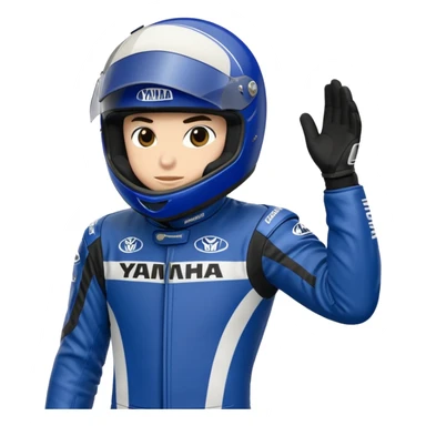 yamaha motorcycle racer with full face helmet sticker