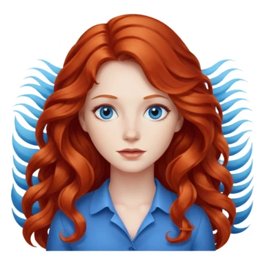 long redhead wavy hair woman back sticker