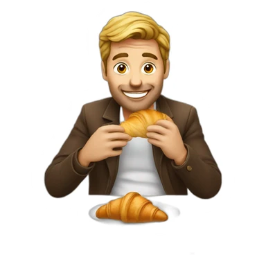 frenchman eating croissant sticker