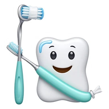 Tooth and toothbrush sticker