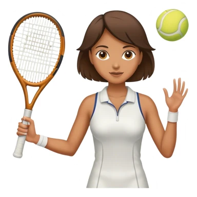 Woman serving with tennis racket sticker