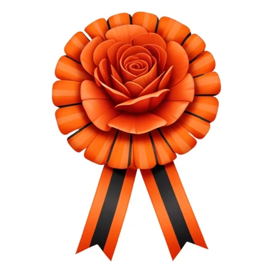 St. George ribbon and red carnation, symbol of Victory Day May 9 sticker