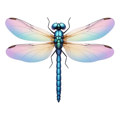 simple dragonfly emoji, minimal flat style, pastel color, no character features sticker