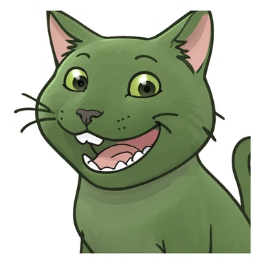 Gato enseñando la cola y riendo sticker