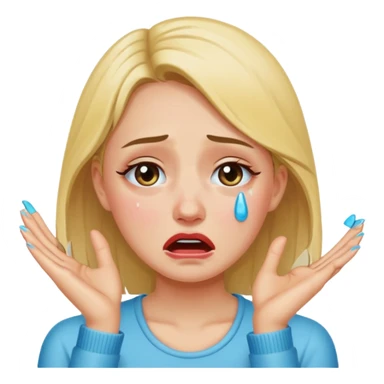 girl crying with acrylic nails with no money in hand sticker