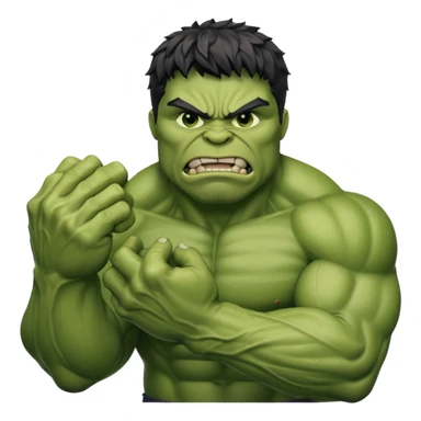 big muscular green cool hulks fist with 5 fingers sticker