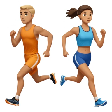 running iranians, full length, profile, man and woman sticker