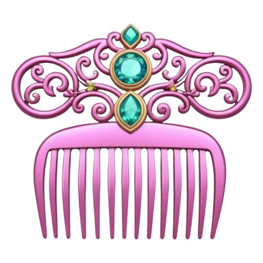 pink comb with jewelry sticker