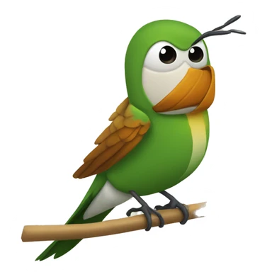 emoji de un colibrí bostezando  sticker