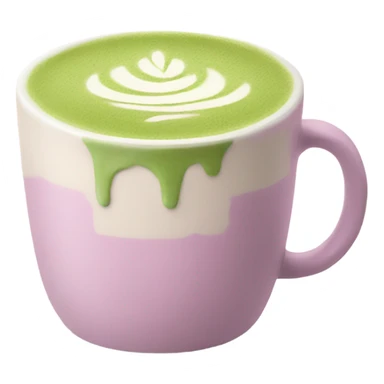 Matcha latte in pastel mug sticker