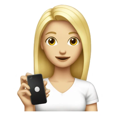 blonde girl with cell phone sticker