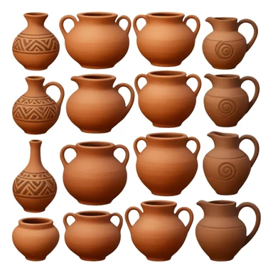 clay pottery with diffetent motifs sticker