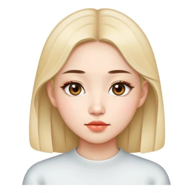 Girl with asian eye, thin upper lip  sticker