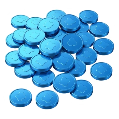 blue coins credit in a package sticker