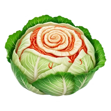 Cinematic Realistic Kimchi Dish Emoji, depicted as a vibrant fermented cabbage dish with a spicy kick rendered with detailed textures and dynamic, appetizing lighting. sticker