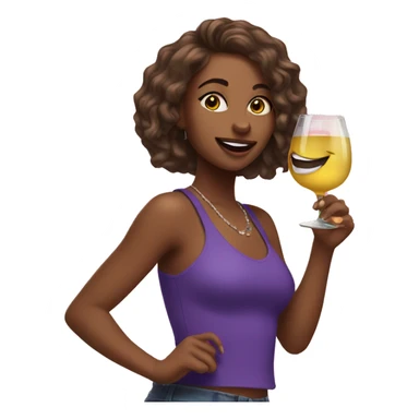 Sorority girl partying sticker