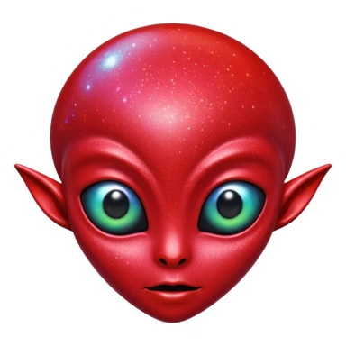 red glitter alien sticker