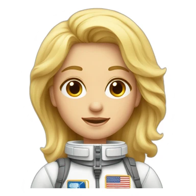 Un astronauta con cara de mujer rubia sticker