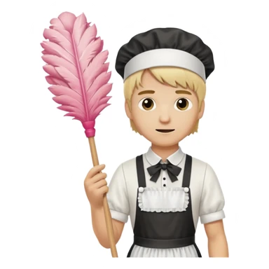 blond male maid sticker