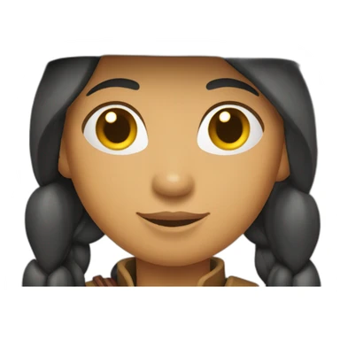 native american cowgirl with pitchfork sticker