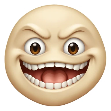 Biting teeth with one eye open wide and one slighty open  sticker