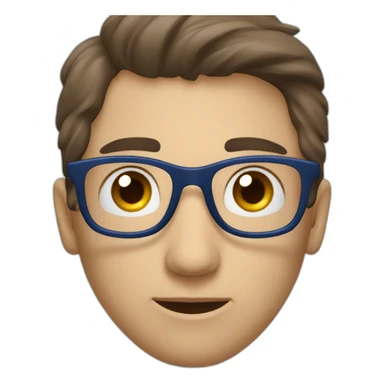 Homme brun lunette et yeux bleu sticker