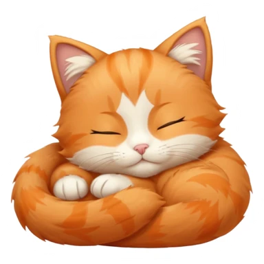 cute orange kitten sleeping with zzz letters above head sticker