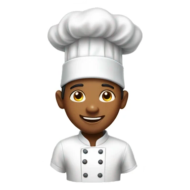 happy boy in chef costume have indian skin sticker